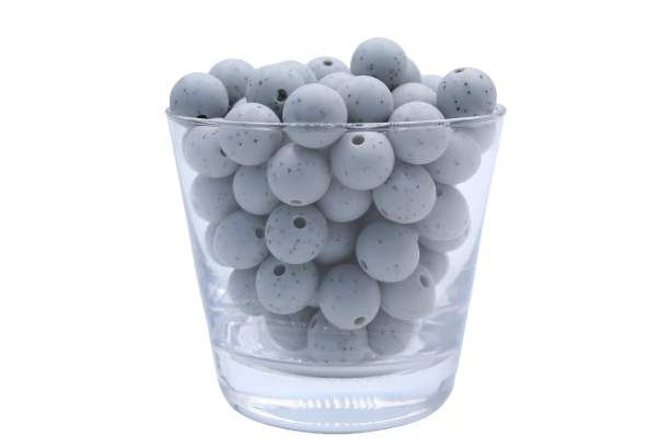 Perle ronde Poussières d'étoiles - lot de 5 - Perle en silicone