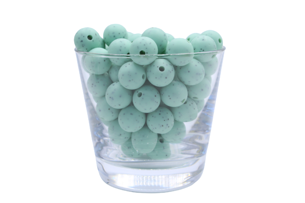 Perle ronde Poussières d'étoiles - lot de 5 - Perle en silicone