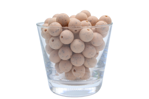 Perle ronde Poussières d'étoiles - lot de 5 - Perle en silicone