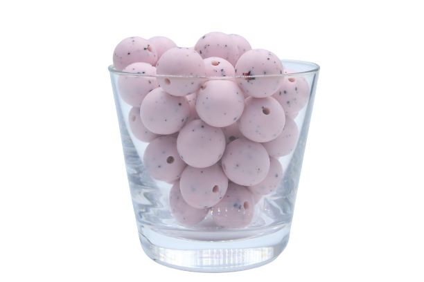 Perle ronde Poussières d'étoiles - lot de 5 - Perle en silicone