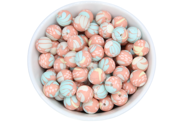 Perle imprimée à motif - Perle en silicone