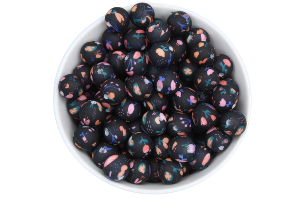 Perle imprimée à motif - Perle en silicone