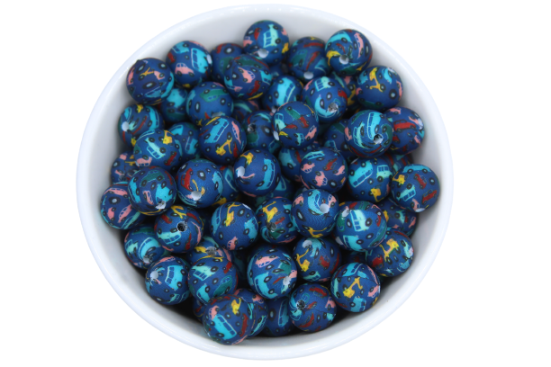 Perle imprimée à motif - Perle en silicone