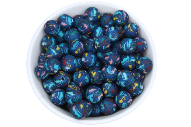 Perle imprimée à motif - Perle en silicone