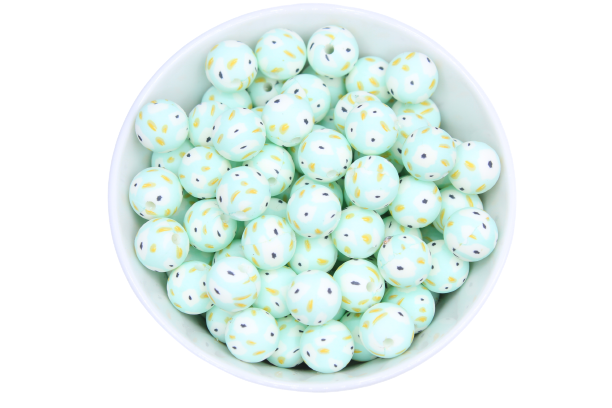 Perle imprimée à motif - Perle en silicone