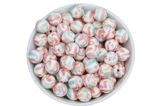 Perle imprimée à motif - Perle en silicone