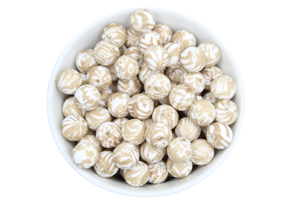 Perle imprimée florale - Perle en silicone