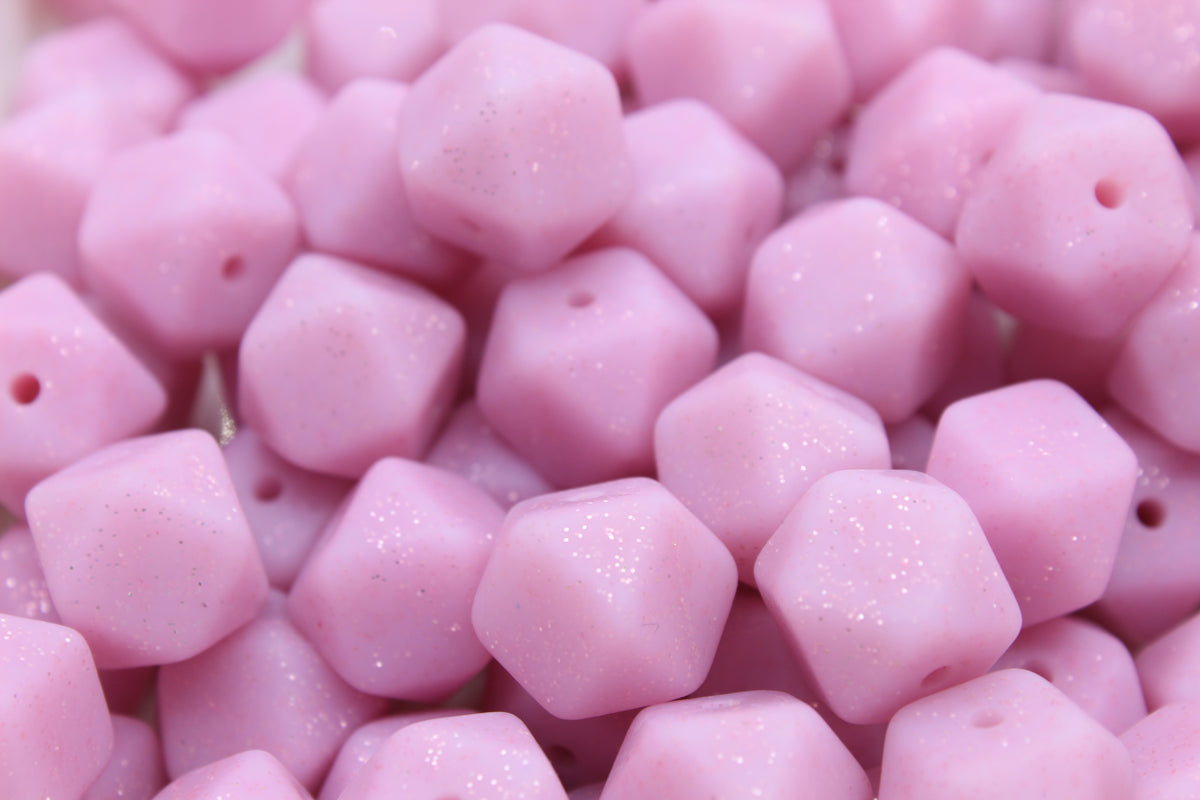 Perle en silicone avec paillettes