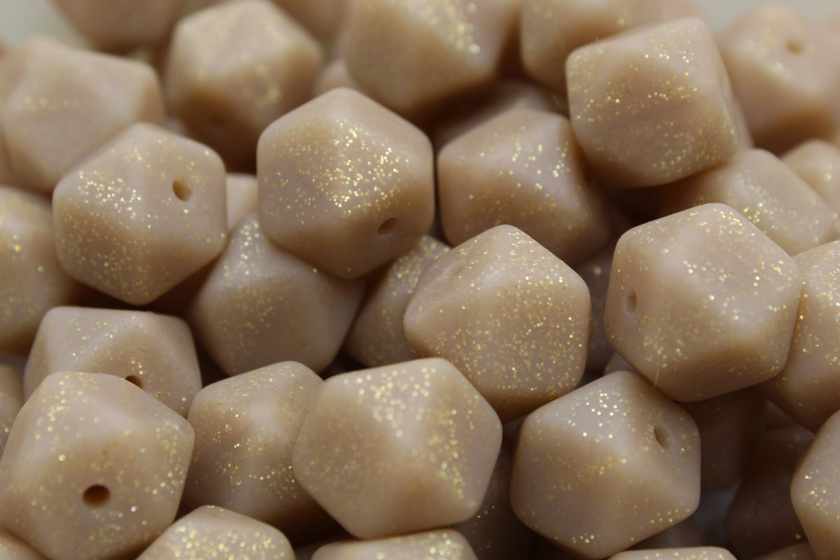 Perle en silicone avec paillettes