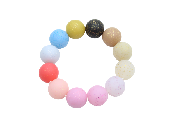 Perle en silicone avec paillettes