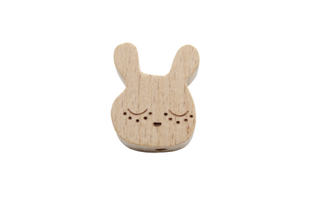 Perle fantaisie en hêtre avec gravure - Perle en bois