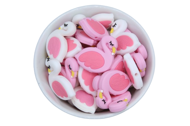 Flamant rose - Perle en silicone