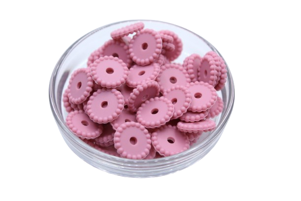Mini rondelle à pois - lot de 5 - Perle en silicone