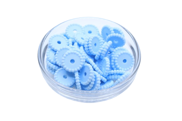 Mini rondelle à pois - lot de 5 - Perle en silicone