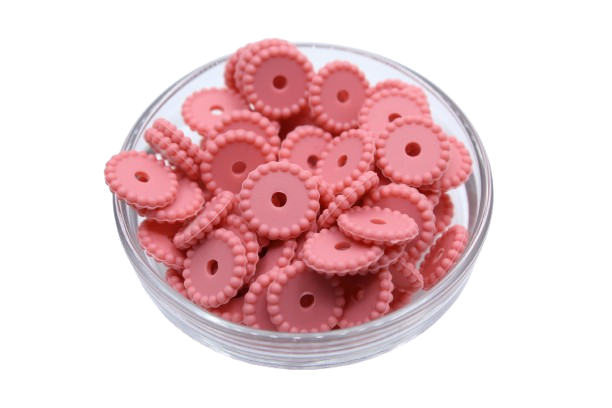 Mini rondelle à pois - lot de 5 - Perle en silicone