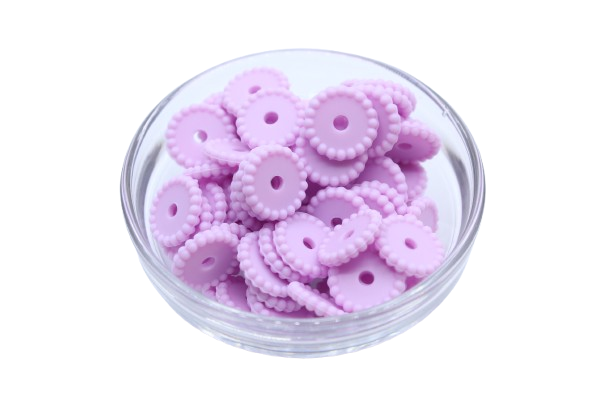 Mini rondelle à pois - lot de 5 - Perle en silicone