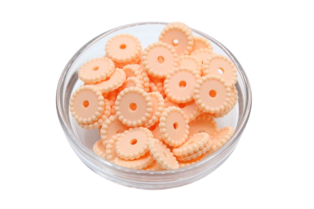 Mini rondelle à pois - lot de 5 - Perle en silicone