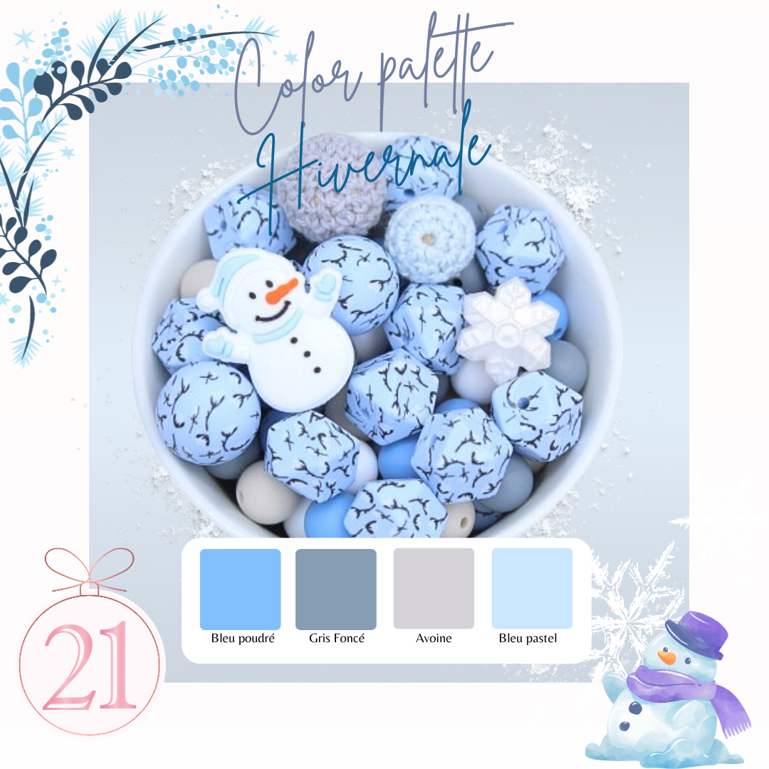 Perle imprimée florale - Perle en silicone