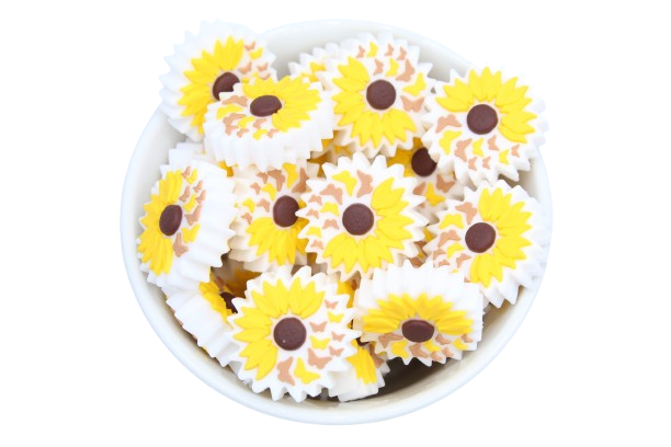 Fleur pétales papillon - Perle en silicone