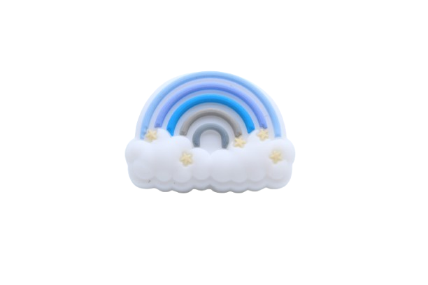 Arc en ciel avec nuage version 2 - Perle en silicone