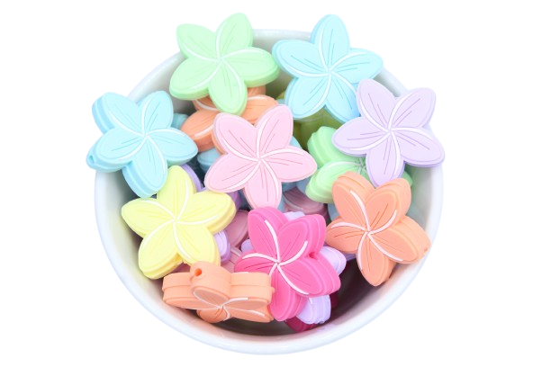 Fleur de Frangipanier - Perle en silicone