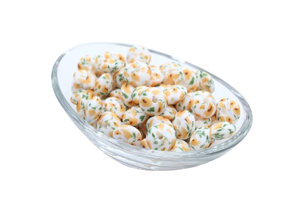 Perle lentille imprimée - Perle en silicone