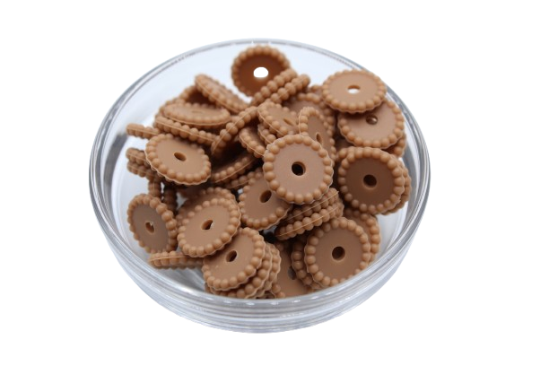 Mini rondelle à pois - lot de 5 - Perle en silicone