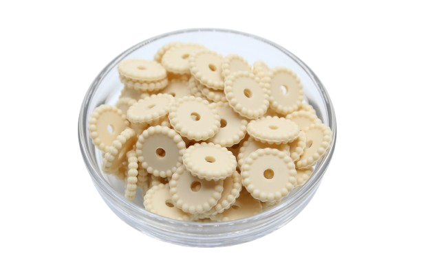 Mini rondelle à pois - lot de 5 - Perle en silicone