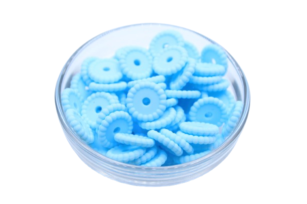 Mini rondelle à pois - lot de 5 - Perle en silicone