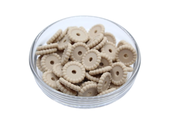 Mini rondelle à pois - lot de 5 - Perle en silicone