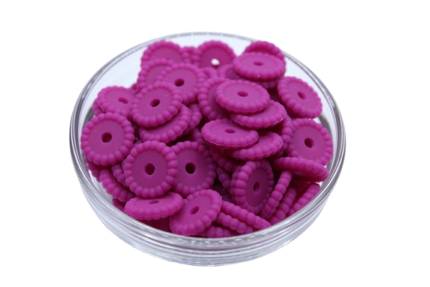 Mini rondelle à pois - lot de 5 - Perle en silicone
