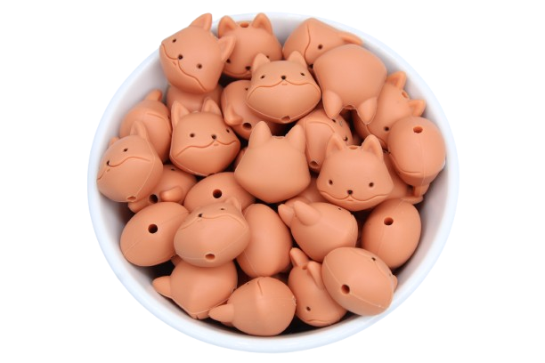 Tête de renard 3D - Perle en silicone
