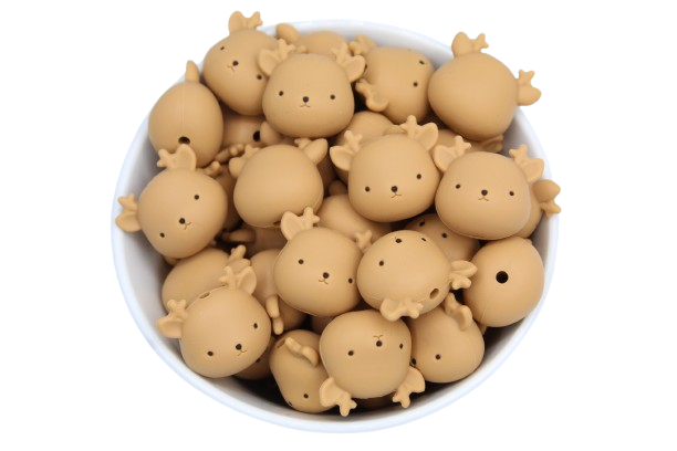 Tête de renne 3D - Perle en silicone