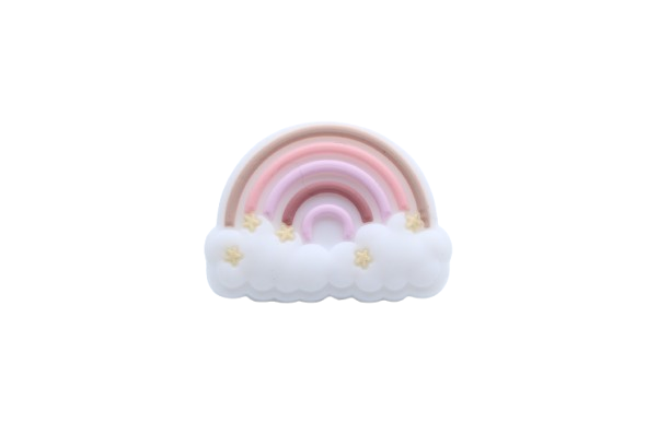 Arc en ciel avec nuage version 2 - Perle en silicone