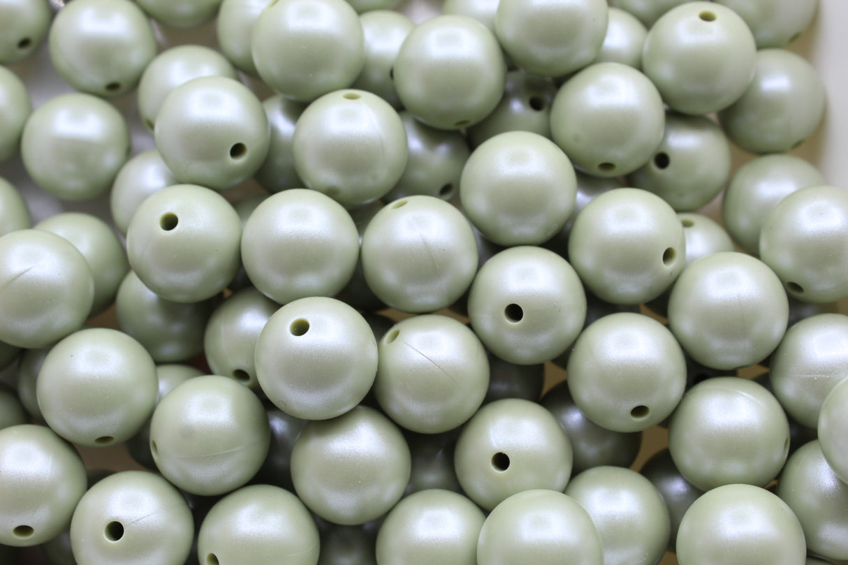 Perle imprimée effet nacré - Perle en silicone