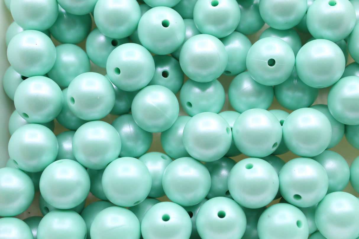 Perle imprimée effet nacré - Perle en silicone