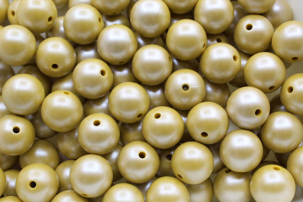 Perle imprimée effet nacré - Perle en silicone