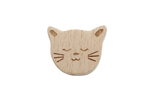 Perle fantaisie en hêtre avec gravure - Perle en bois