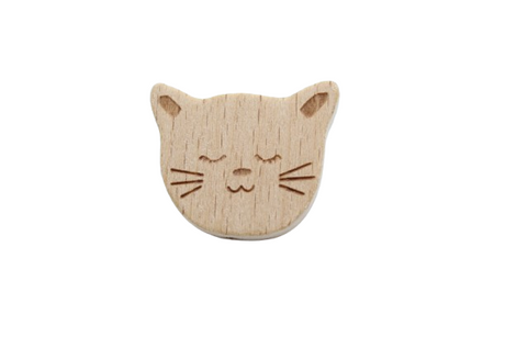 Perle fantaisie en hêtre avec gravure - Perle en bois