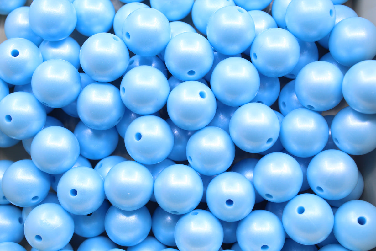 Perle imprimée effet nacré - Perle en silicone