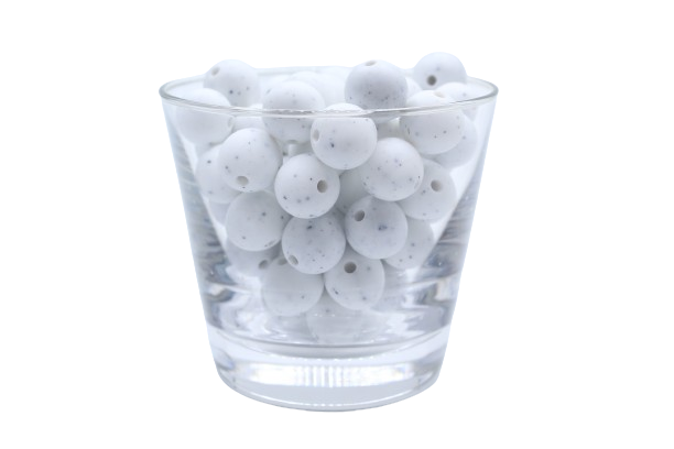 Perle ronde Poussières d'étoiles - lot de 5 - Perle en silicone