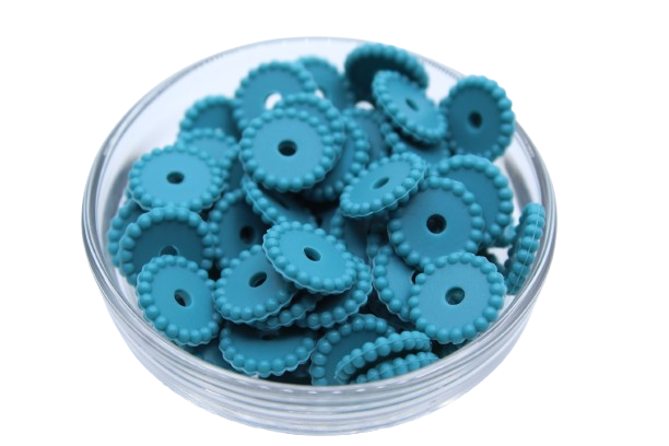 Mini rondelle à pois - lot de 5 - Perle en silicone