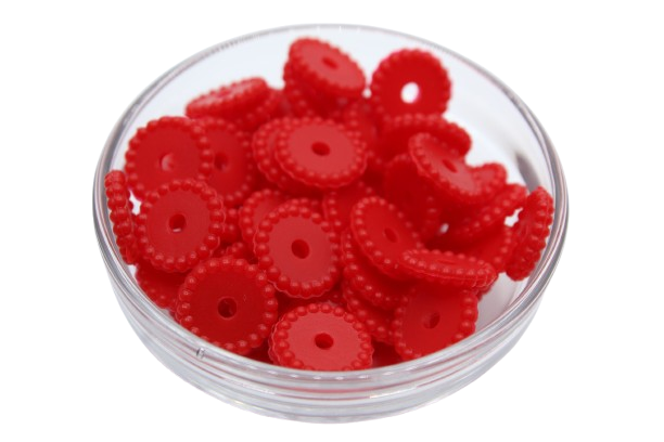 Mini rondelle à pois - lot de 5 - Perle en silicone