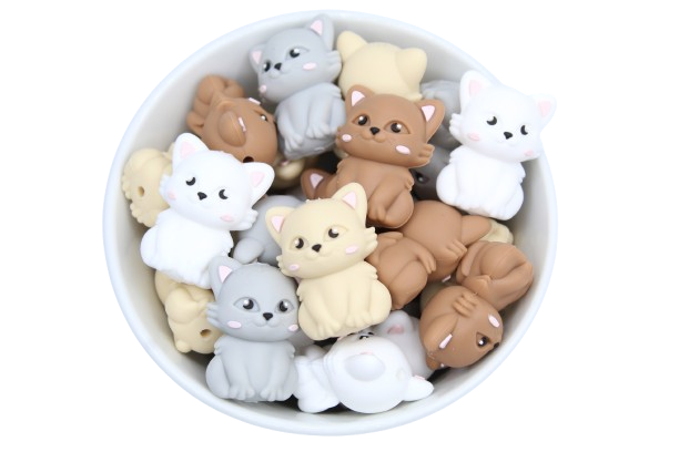 Chat 3D version 2 - Perle en silicone