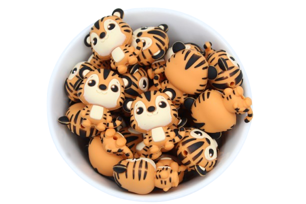 Tigre 3D - Perle en silicone