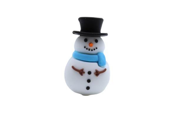 Bonhomme de naige avec chapeau 3D - Perle en silicone