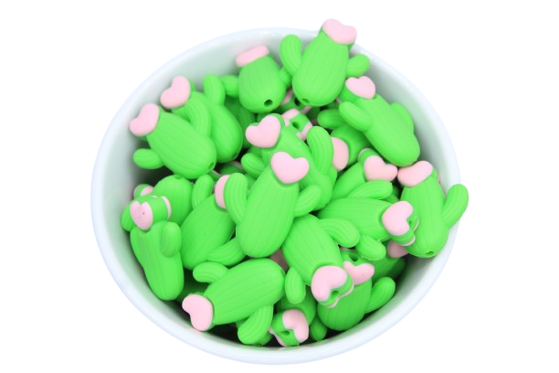 Cactus coeur - Perle en silicone