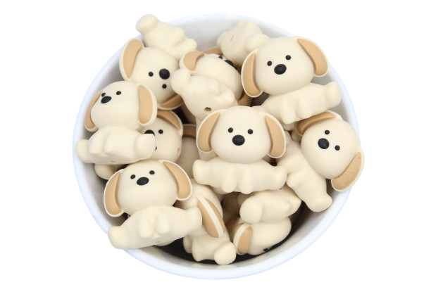 Chien 3D -Perle en silicone