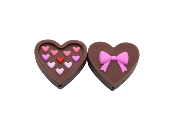Coeur en chocolat 3D - Perle en silicone