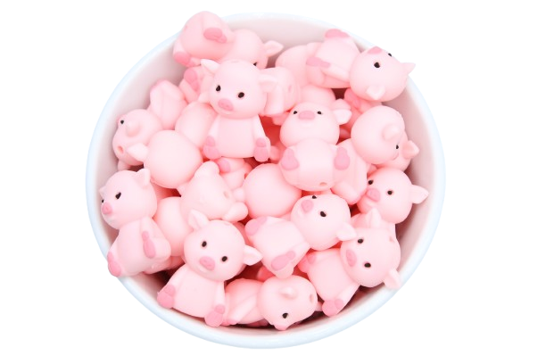 Cochon 3D - Perle en silicone